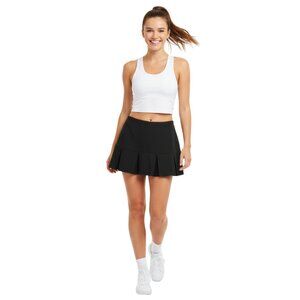 Aspire Black Pull-On Pleated Stretch Tennis Skirt - Size Small